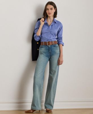 Women's Long Sleeve Relaxed Fit Cotton  Shirt