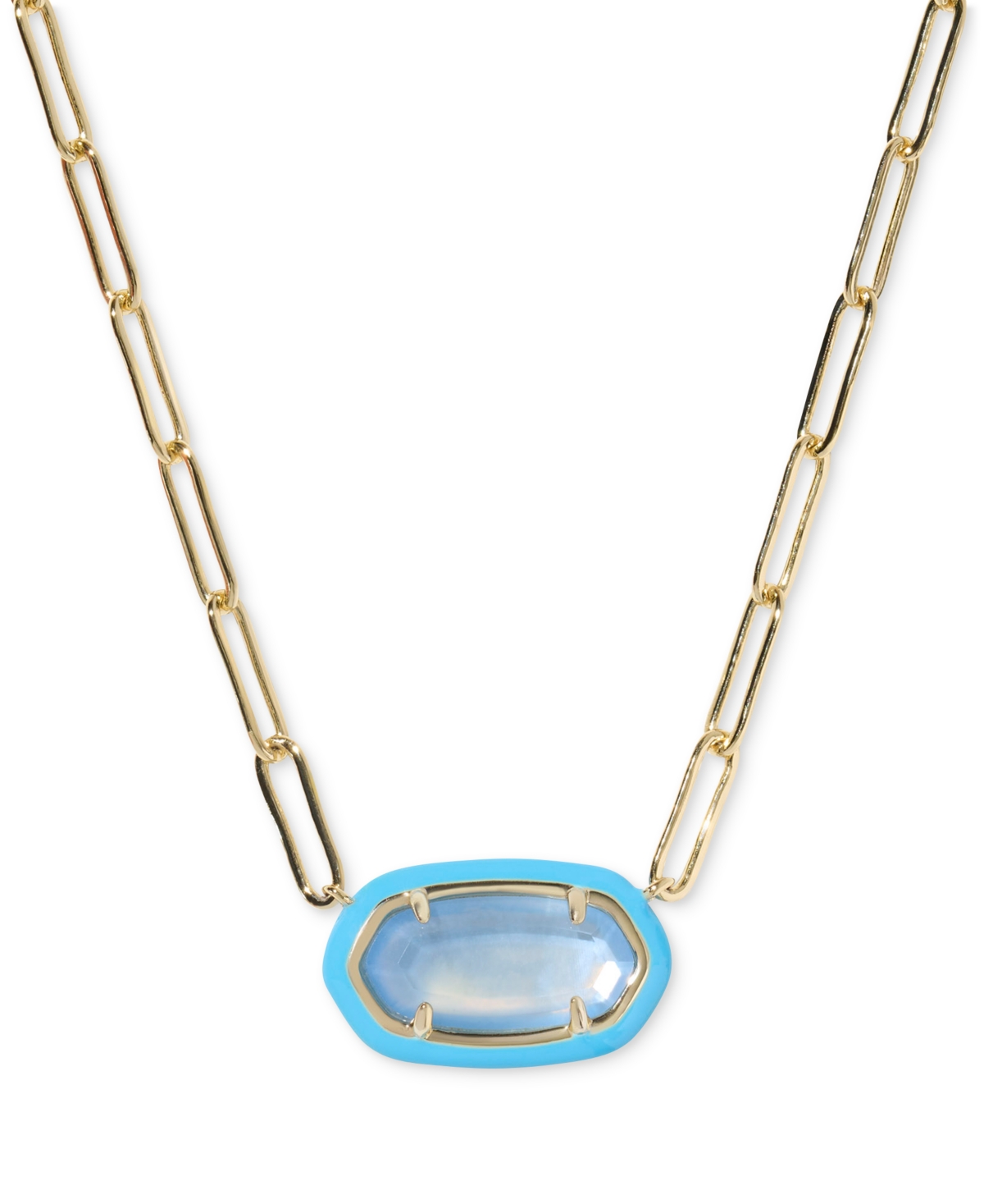 Kendra Scott Elisa Enamel Frame Paperclip Necklace, 17" + 3" Extender In Purple