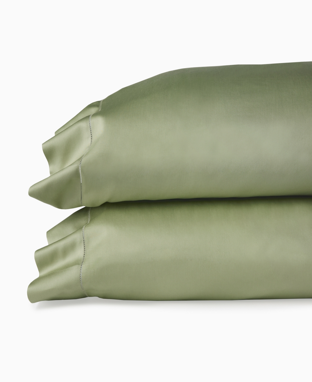 Sferra Fiona Sateen Cotton Pillowcase, King In Green