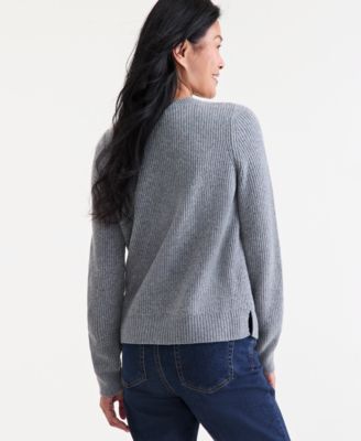 Women's Lace-Up Long-Sleeve Sweater, Macy's Exclusive