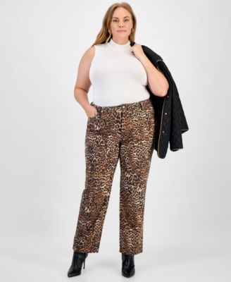 Jones New York - Plus Size Printed Lexington Straight-Leg Pants