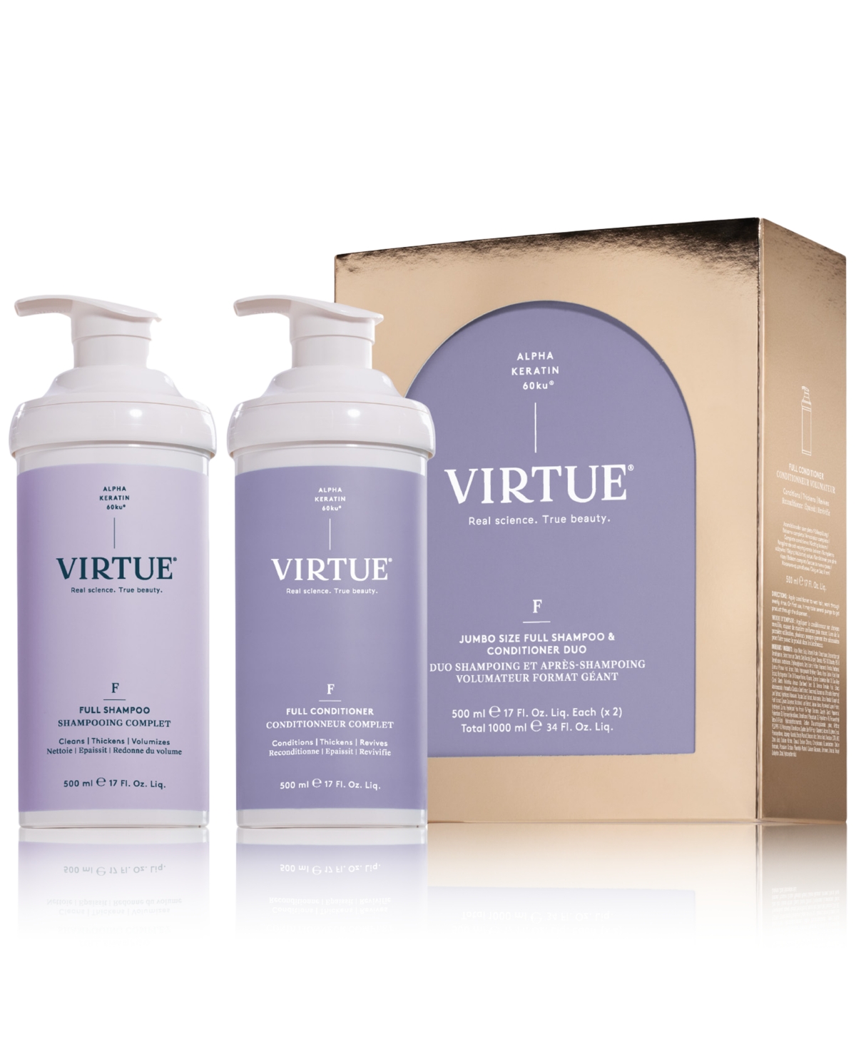 Virtue 2-pc. Jumbo-size Full Shampoo & Conditioner Set In Transparent