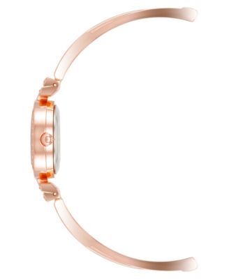 Women's Quartz Rose Gold-Tone Metal Alloy Bangle Watch Set, 24mm