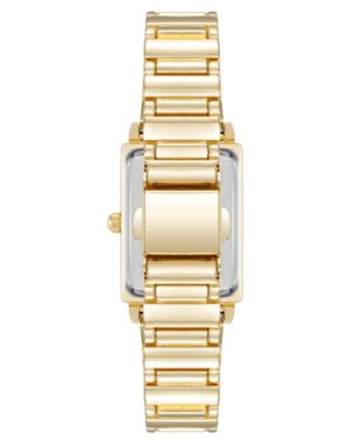 Women's Quartz Rectangular Gold-Tone Metal Alloy Watch, 21mm