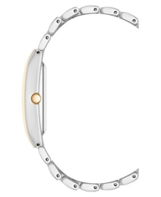 Women's Quartz Rectangular Two-Tone Metal Alloy Watch, 25mm