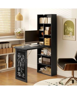 Convertible Desk with board & Shelf Multi-Function Table,