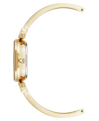 Women's Quartz Round Pink and Gold-Tone Metal Alloy Bangle Watch, 28mm