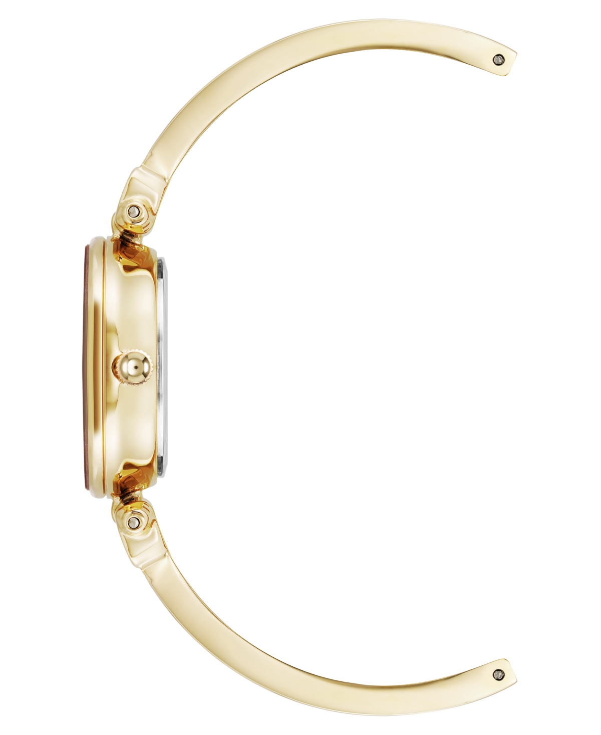 Anne Klein Women's Quartz Round Pink And Gold-tone Metal Alloy Bangle Watch, 28mm In Multi