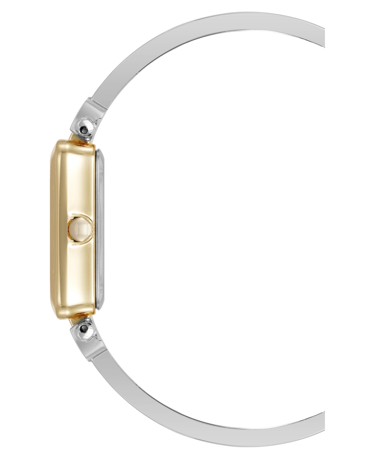 Anne Klein Women's Quartz Rectangular Black And Two-tone Metal Alloy Bangle Watch, 23mm