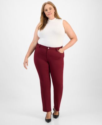 Jones New York - Plus Size Lexington High-Rise Straight Pants