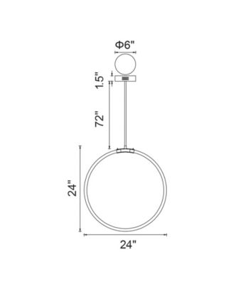 26" Metal Hoops 1 Light LED Chandelier