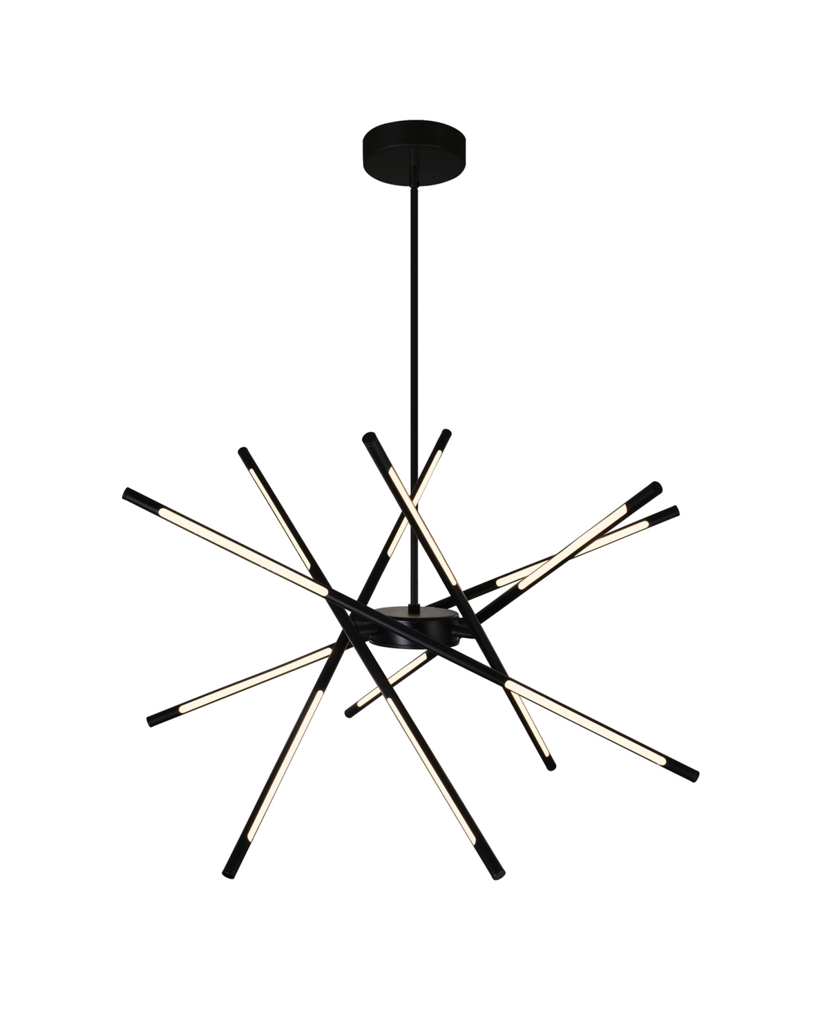 Cwi Lighting 36.5" Metal Oskil Led Integrated Chandelier In Black