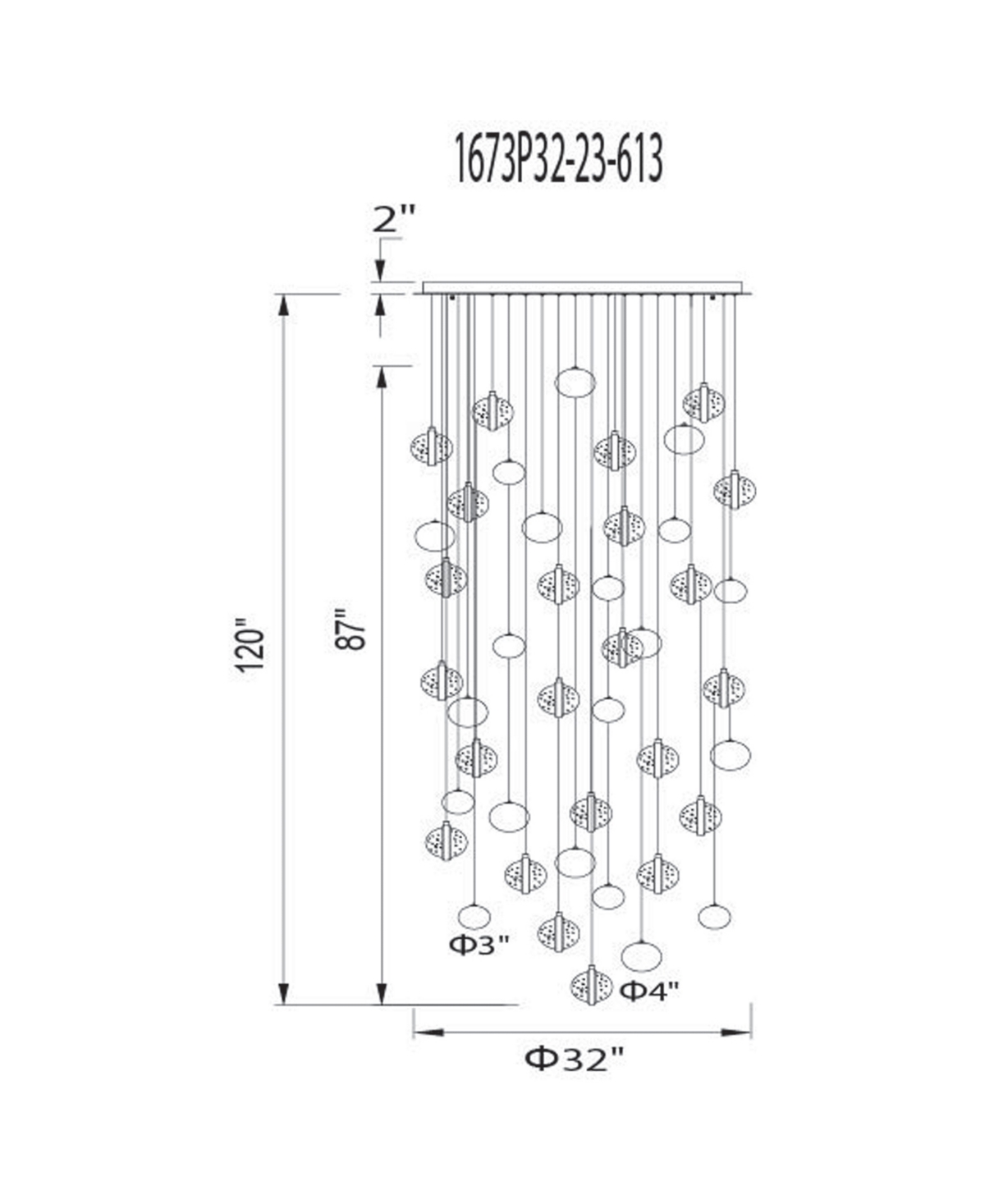 Cwi Lighting 89" Metal Salvador Led Integrated Chandelier In Silver