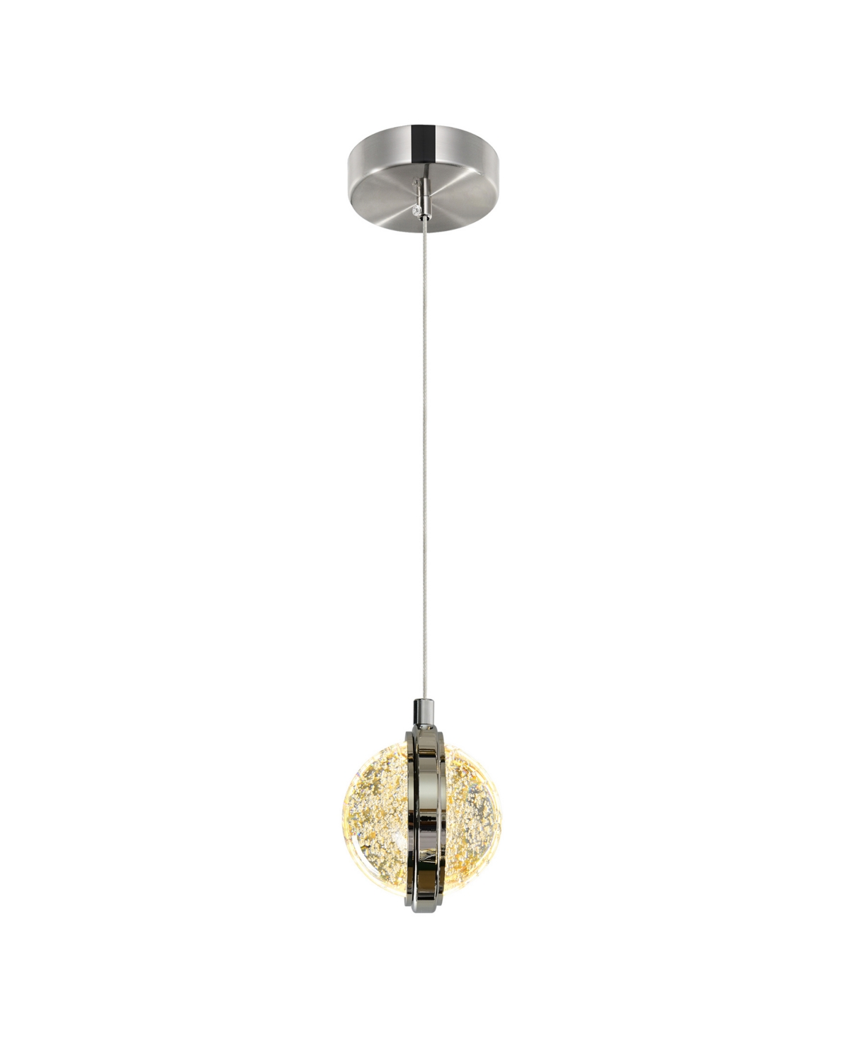 Cwi Lighting 8" Metal Salvador Led Integrated Pendant In Silver