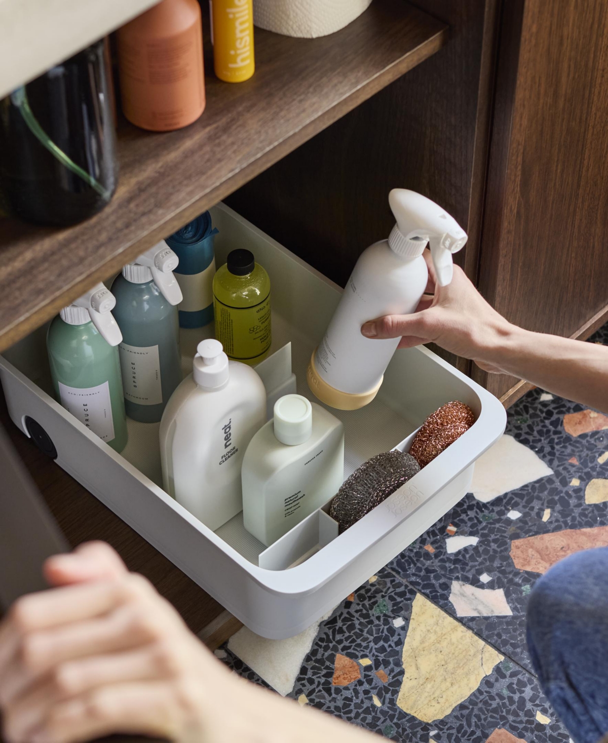 Joseph Joseph Cupboardstore Large Easy-access Storage Caddy In Gray
