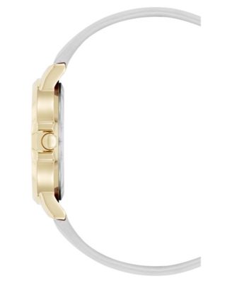 Women's Quartz Premier White Leather and Gold-Tone Watch, 34mm