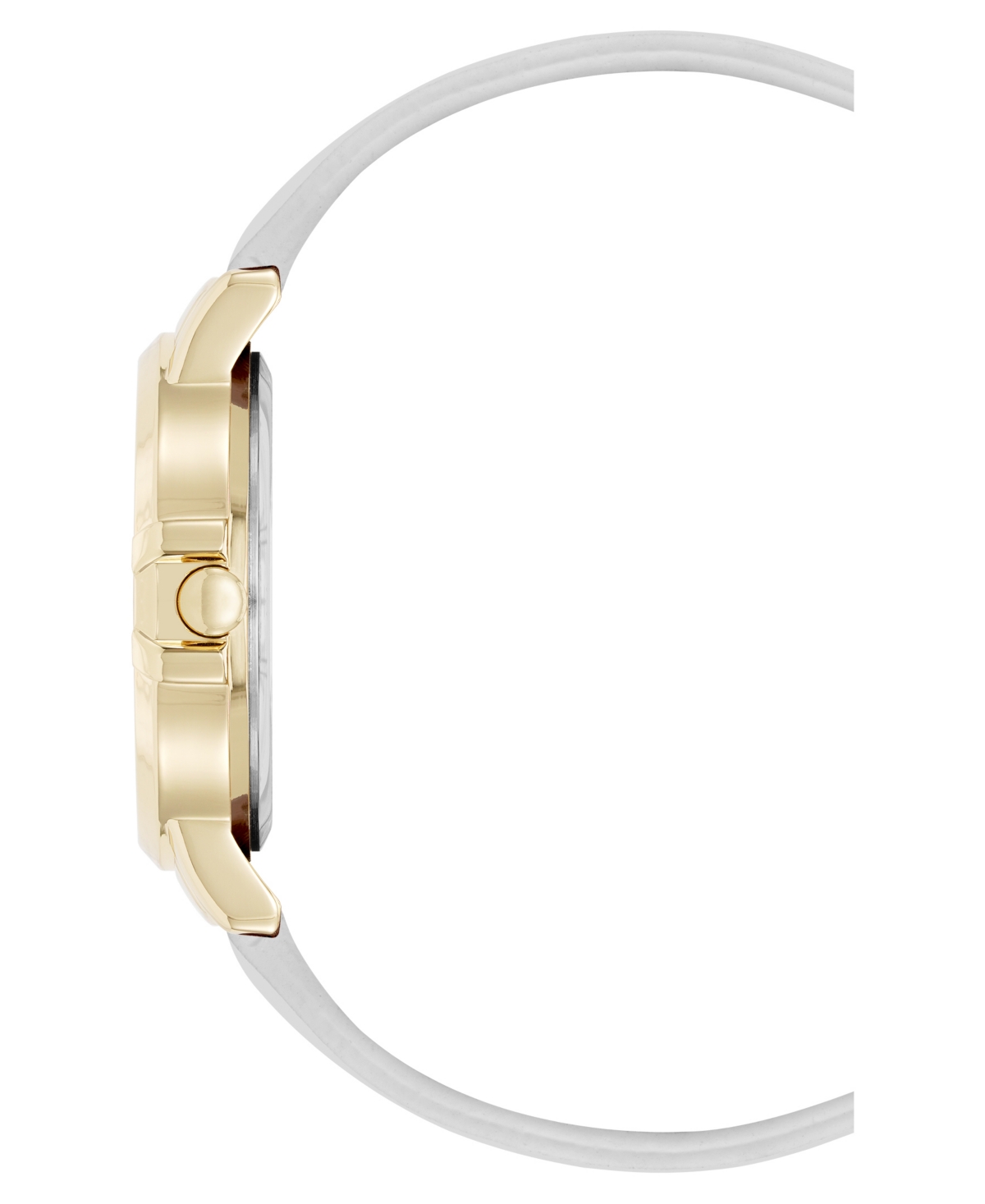 Nine West Women's Quartz Premier White Leather And Gold-tone Watch, 34mm In Multi