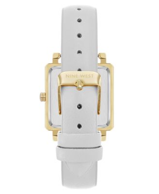 Women's Quartz White Leather and Gold-Tone Watch, 29mm