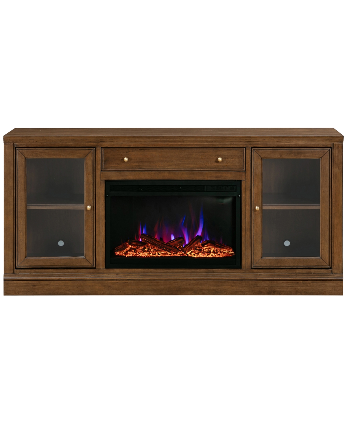 Macy's Furniture 65" Wooden Amren 2 Doors Console Table In Brown
