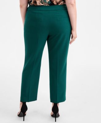 Plus Size Mid-Rise Straight-Leg Ankle Pants 