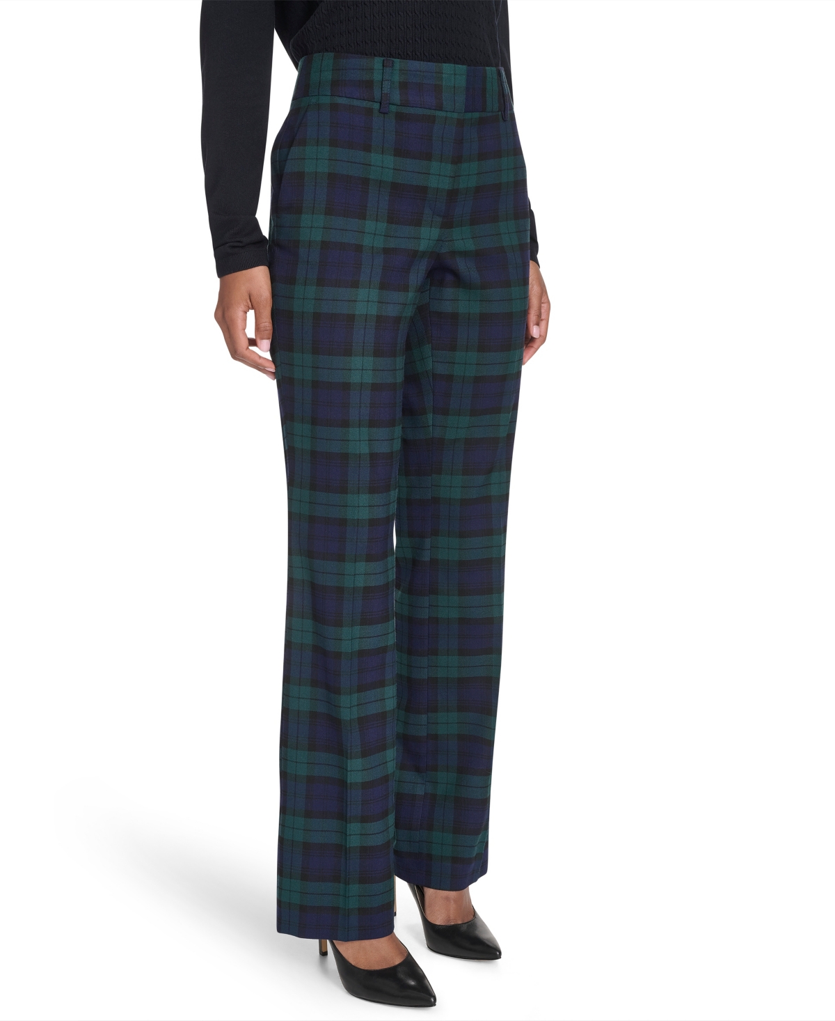 Tommy Hilfiger Women's Watch Plaid Bootcut Trousers In Multi