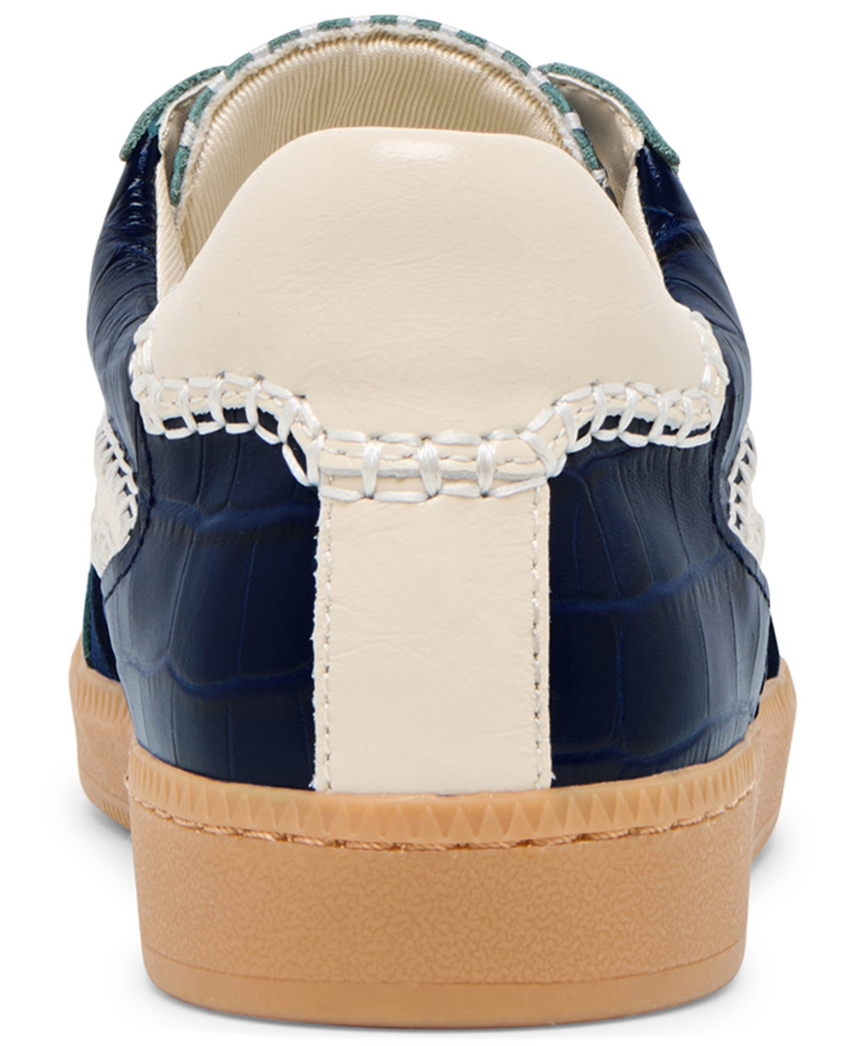 Dolce Vita Notice Stitch Sneakers Ink Croco Embossed Leather In Blue
