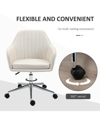 Office Computer Chair w/Tub Shape Design, & Lined Pattern Back,