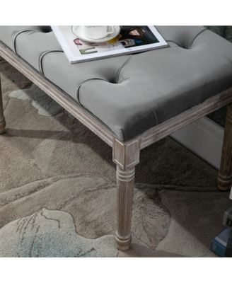 Accent Bench Tufted Upholste Fabric Ottoman for Living Room, Bedroom