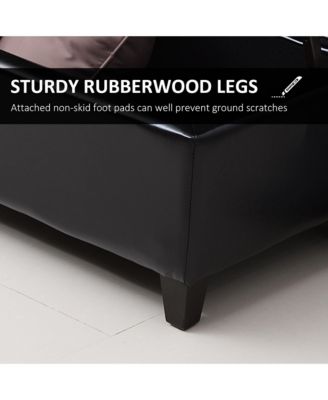 Storage Ottoman Bench 3-seater PU Leather Furniture Foot Stool