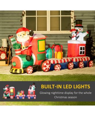 8' Inflatable Christmas Train W/ Santa Claus Snowman Penguin