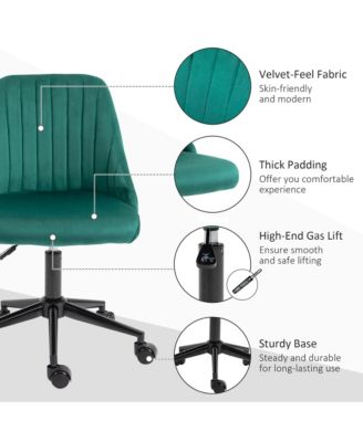Velvet-Touch Mid-Back Armless Computer Office Task Chair Seat,
