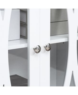 Kitchen Sideboard Storage Cabinet with Glass Door Adjustable Shelf