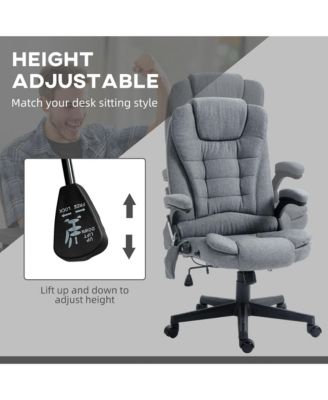 6 Point Vibrating Massage velvet Office Chair with Lumbar Heat