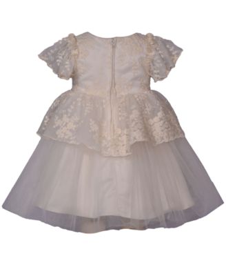 Baby Girls Embroidered Lace Peplum Party Dress