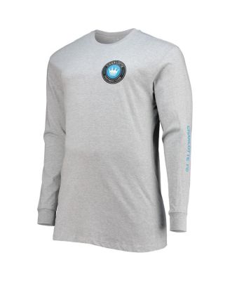Men's Heathered Gray Charlotte FC Big Tall Combo Long Sleeve T-Shirt