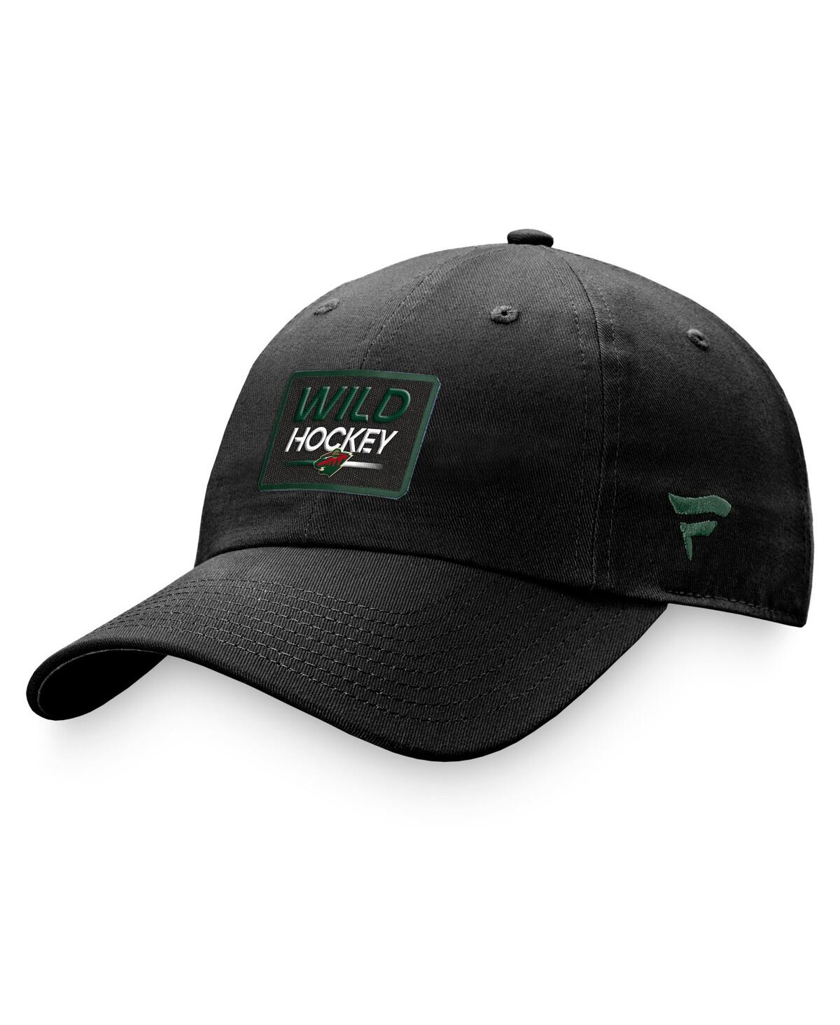 Women's Black Minnesota Wild Authentic Pro Rink Adjustable Hat - Black