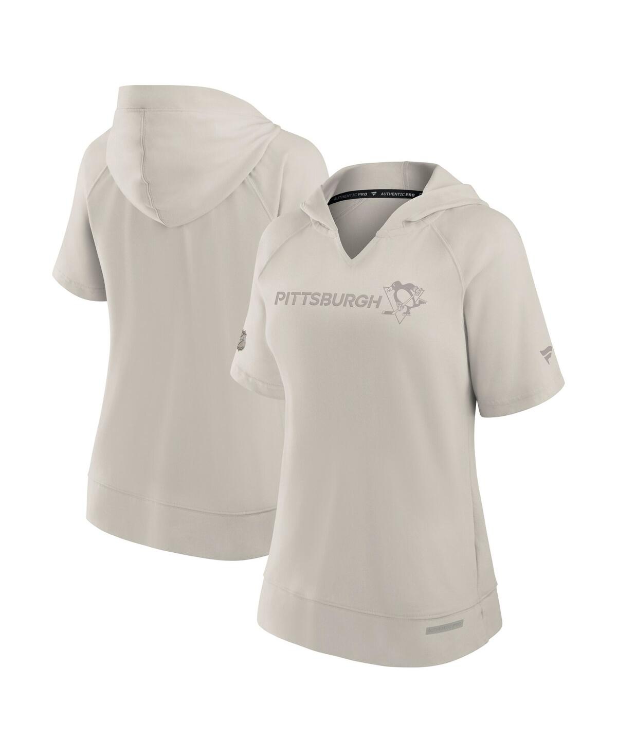Women's Cream Pittsburgh Penguins Authentic Pro Road Fashion Top - Cream