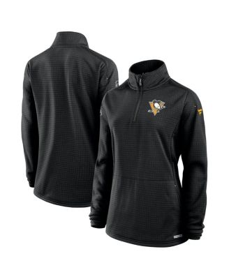Fanatics - Women's Black Pittsburgh Penguins Authentic Pro Rink Lightweight Quarter-Zip Pullover Top