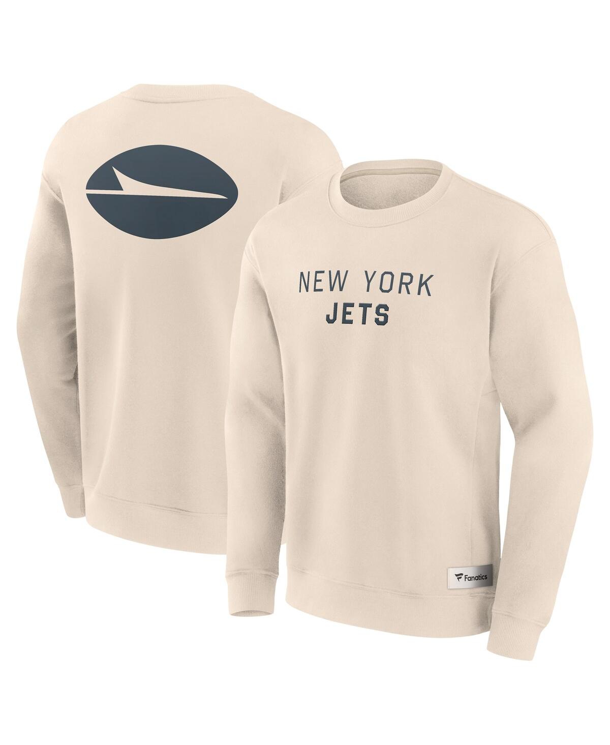 Men's Cream New York Jets Elements Future Ground Lettering Pullover Sweatshirt - Cream