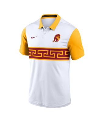 Men's White/Gold USC Trojans Athletic Prep Alt Logo Vapor Performance Polo Shirt