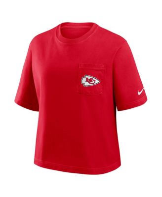 Women's Red Kansas City Chiefs Rewind Pocket Boxy T-Shirt