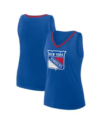 Logo Athletic - Women's Blue New York Rangers Stellar Win V-Neck Tank Top