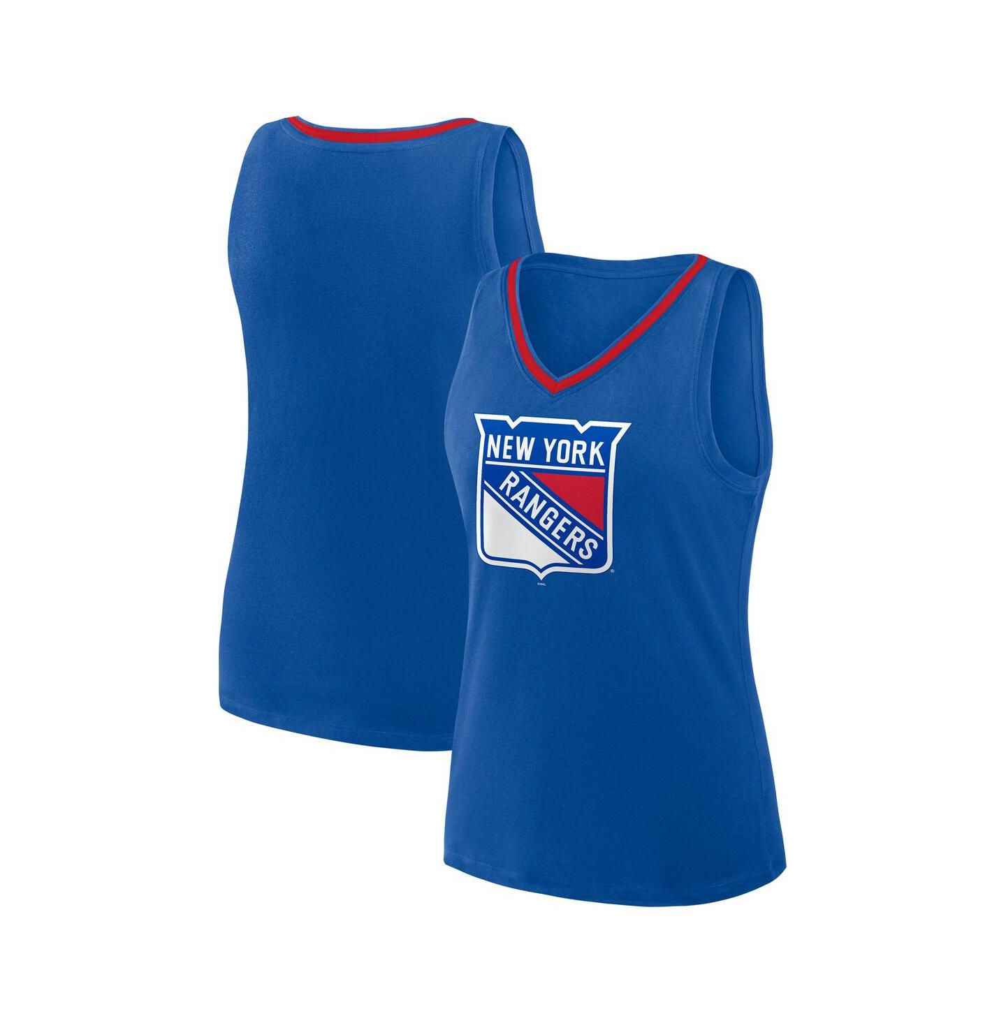 Женский топ Logo Athletic Blue New York Rangers Stellar Win V-Neck — фото 1