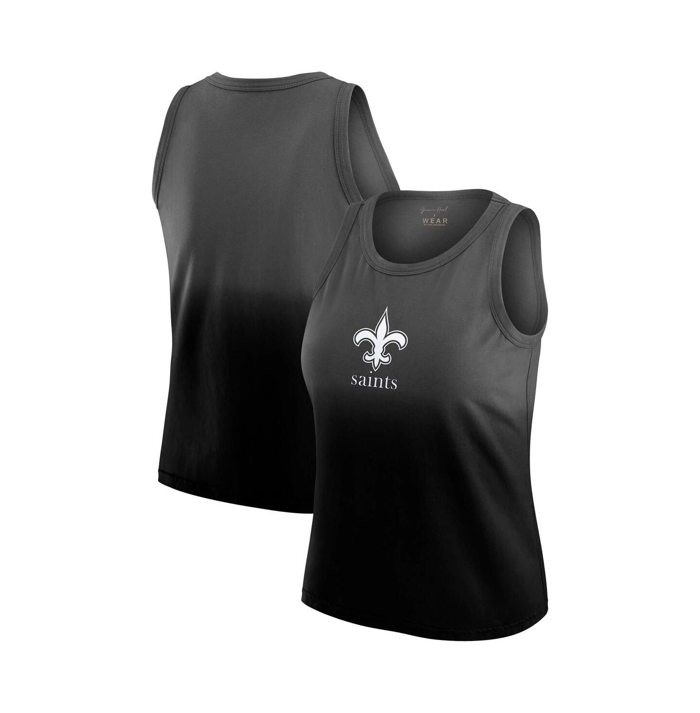 Женский топ WEAR by Erin Andrews Black New Orleans Saints Ombre — фото 1