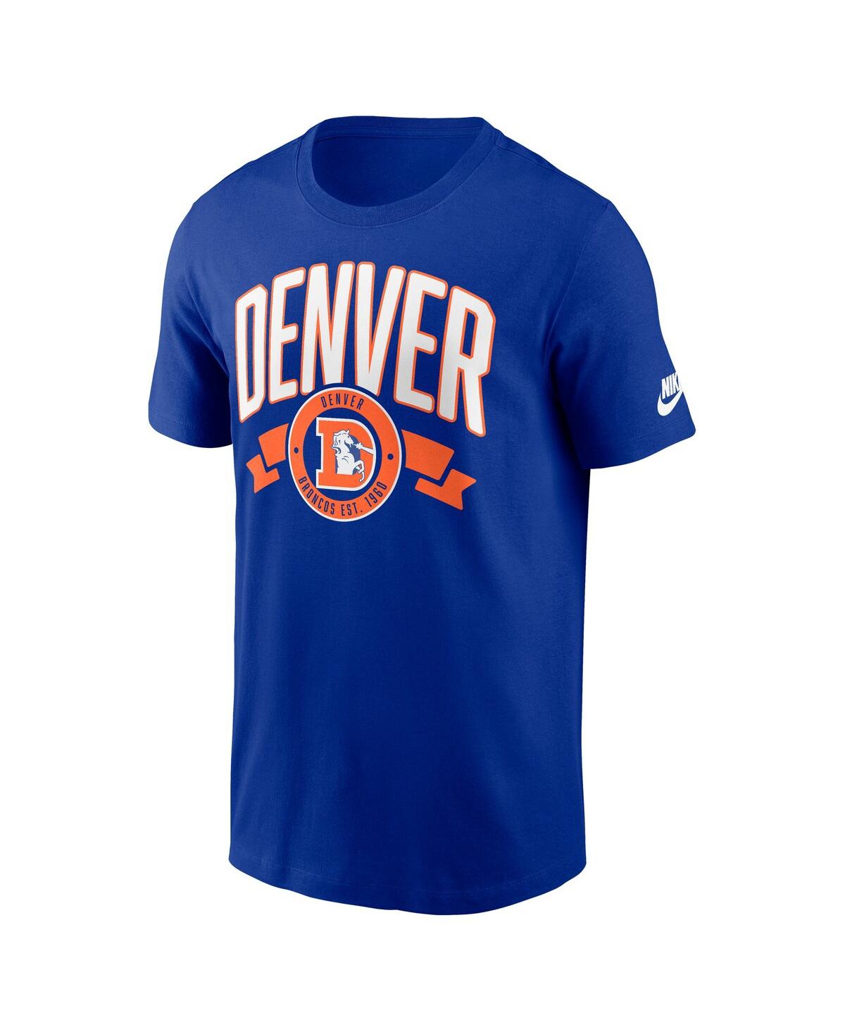 Nike Royal Denver Broncos Rewind Front And Back Hit Essential T-shirt In Blue