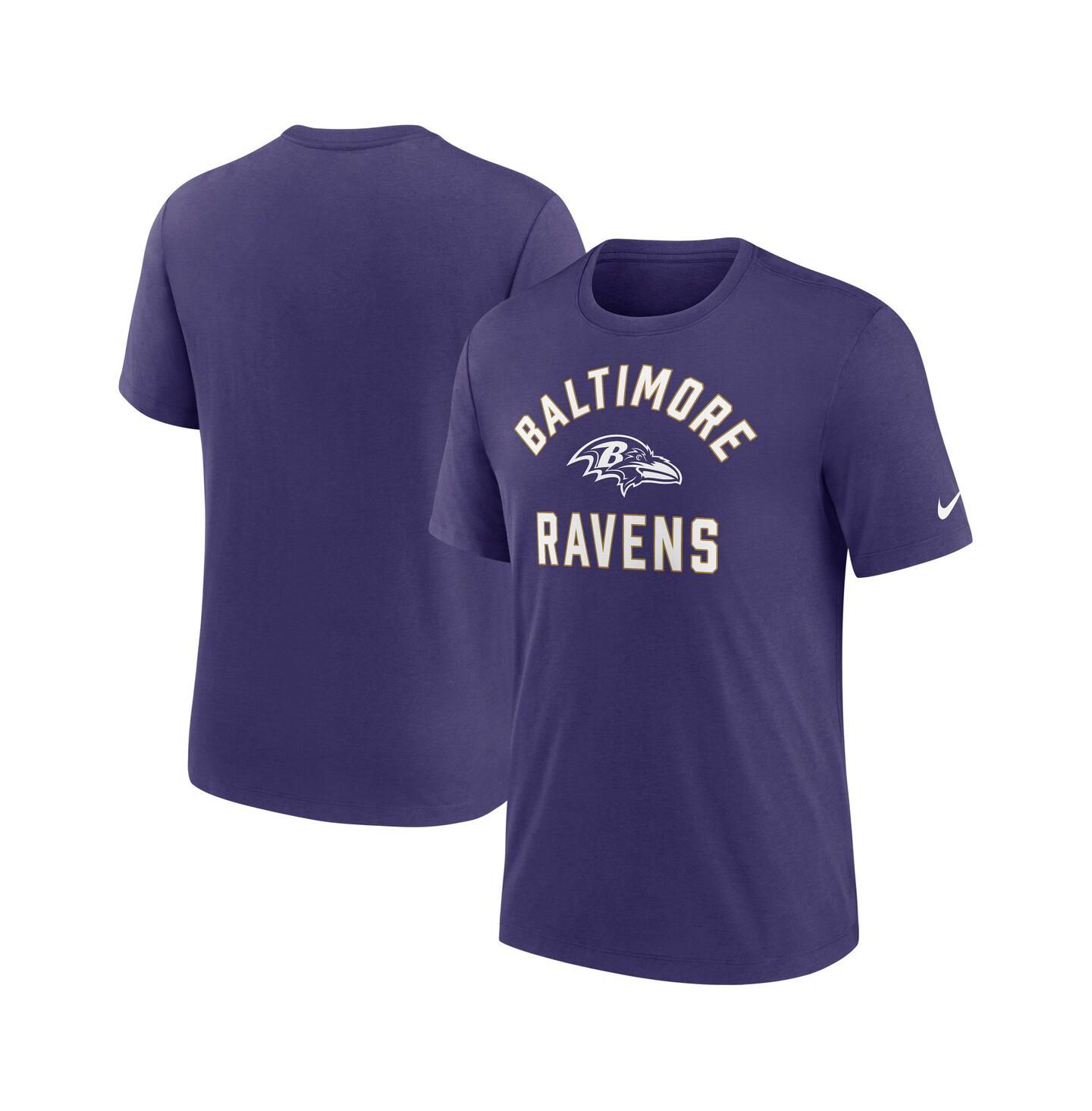 Мужская футболка Nike Purple Baltimore Ravens Favorable Timeline Tri-Blend — фото 1