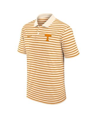 Men's Cream Tennessee Volunteers Solid Foundation Striped Performance Polo Shirt