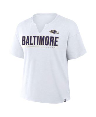 Women's White Baltimore Ravens Redzone Slub Boxy T-Shirt