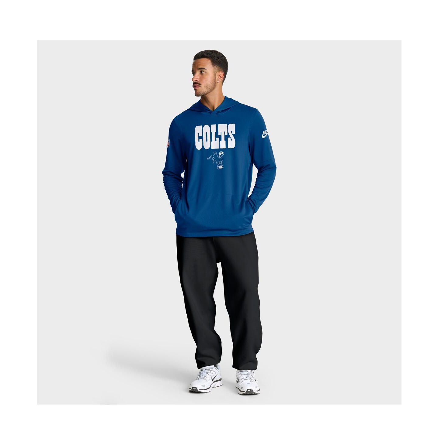 Мужские худи Nike Royal Indianapolis Colts Alt Pack Pass Accuracy Performance Long Sleeve T-Shirt — фото 3