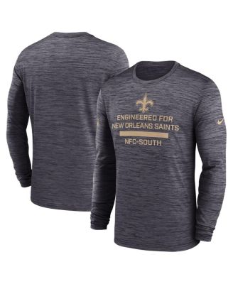 Nike - Men's Black New Orleans Saints Sideline Velocity Performance Long Sleeve T-Shirt